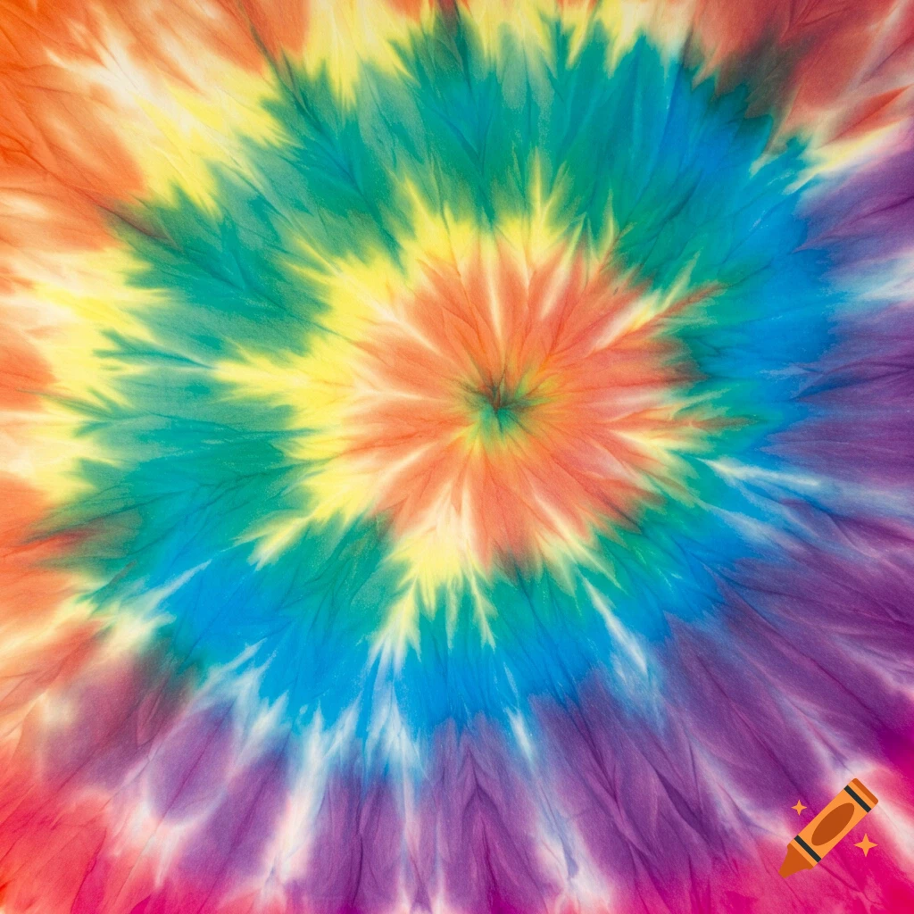 A colorful swirl tie-dye pattern.