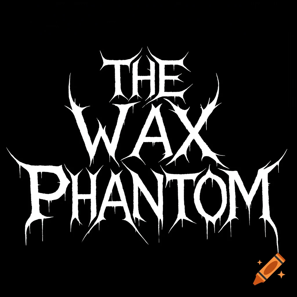 Death metal band logo for THE WAX PHANTOM in white text on a black background.