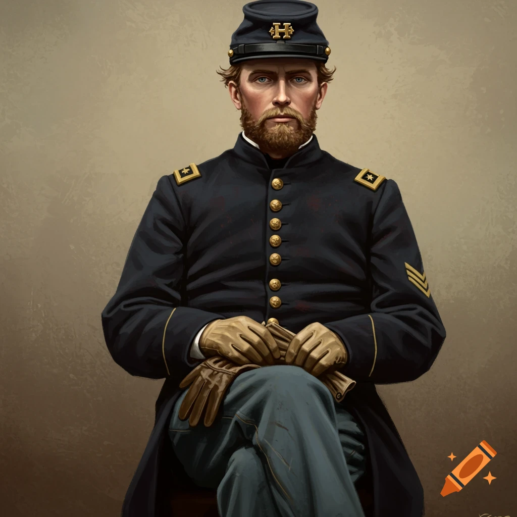 Seated Union Civil War captain in uniform