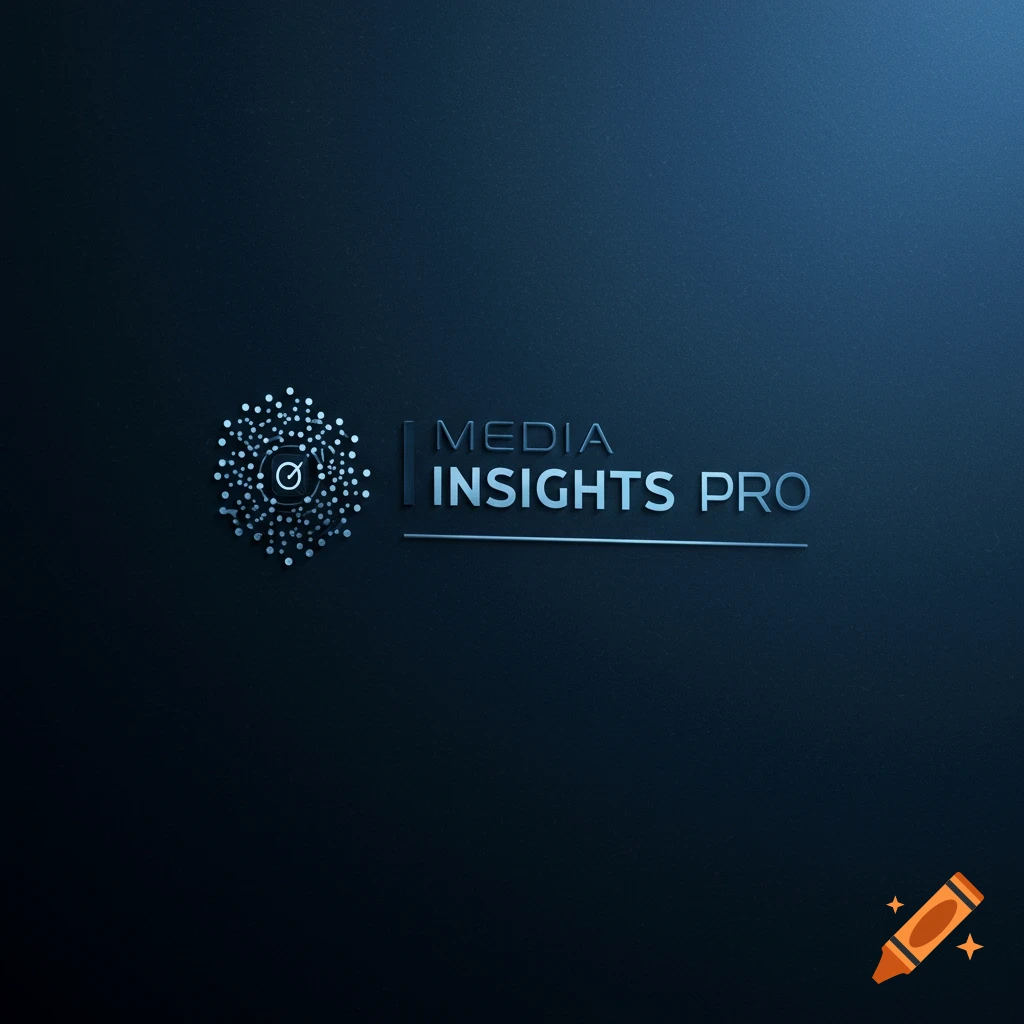 Logo for Media Insights Pro with a tech symbol on a dark background.