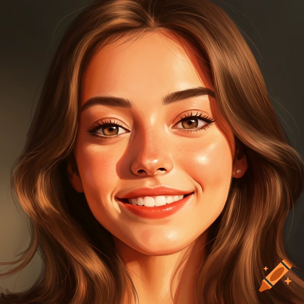 A close-up portrait of a young woman smiling.
