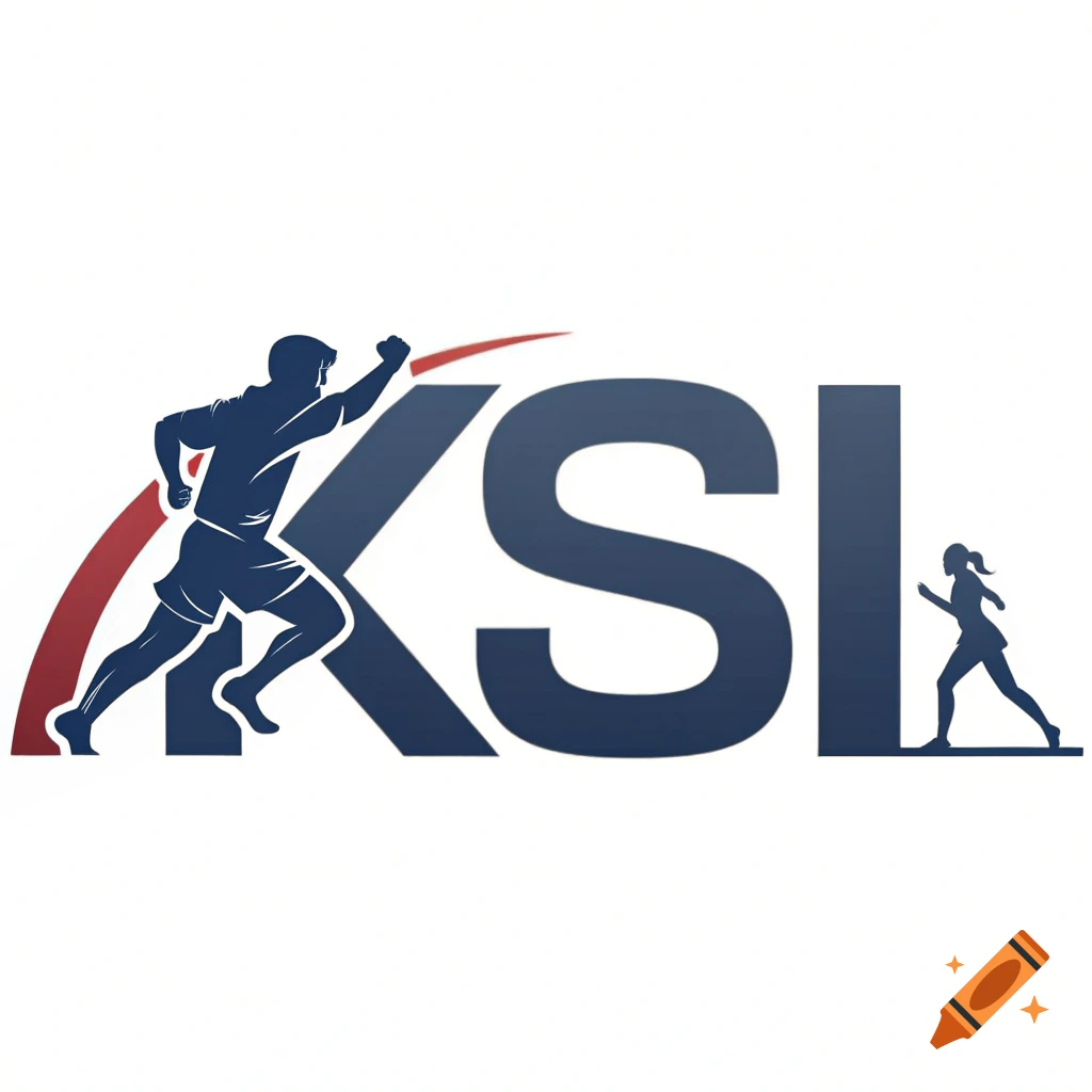 Logo featuring two running figures and the letters KSI