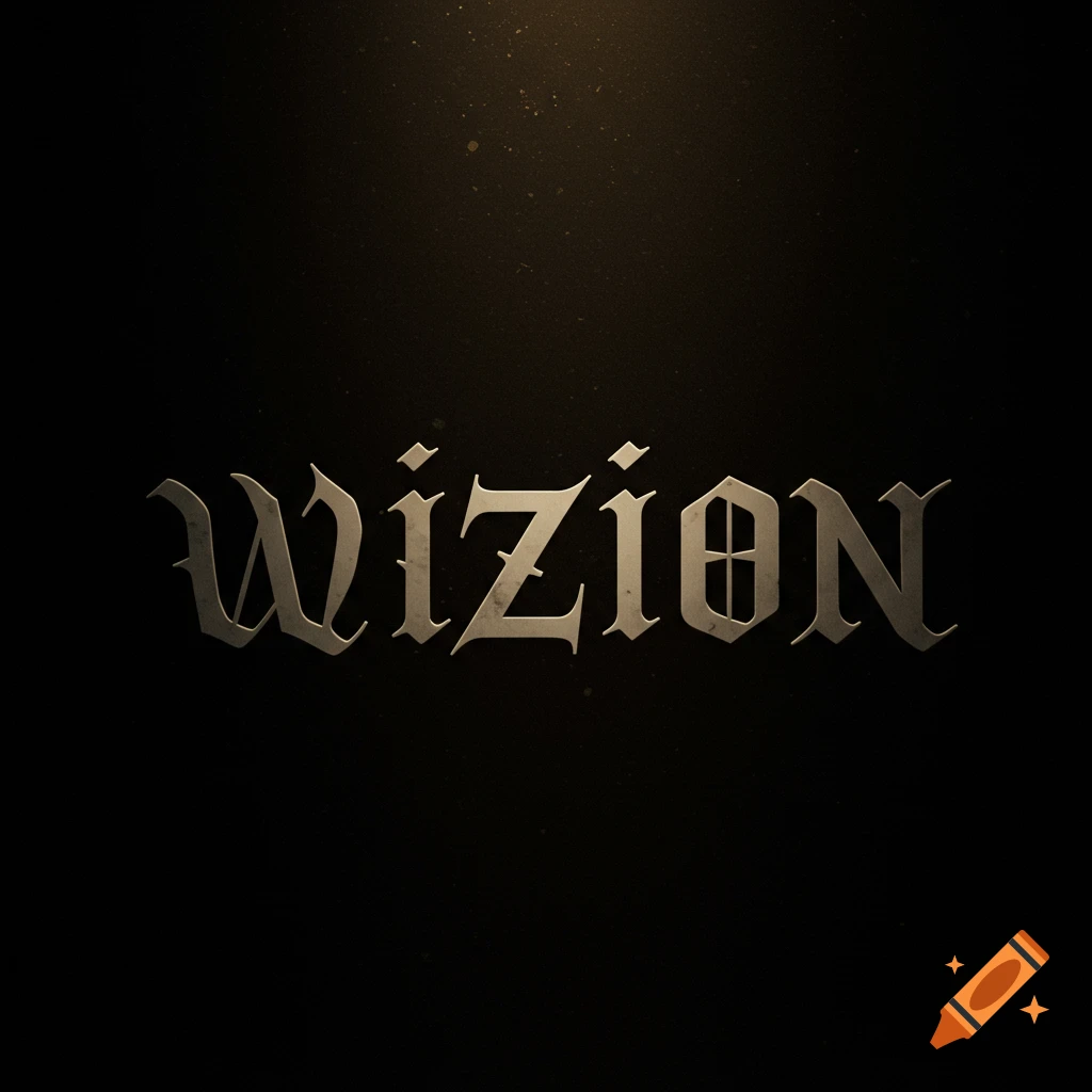 The word WiZiON in metallic gothic font on a dark background