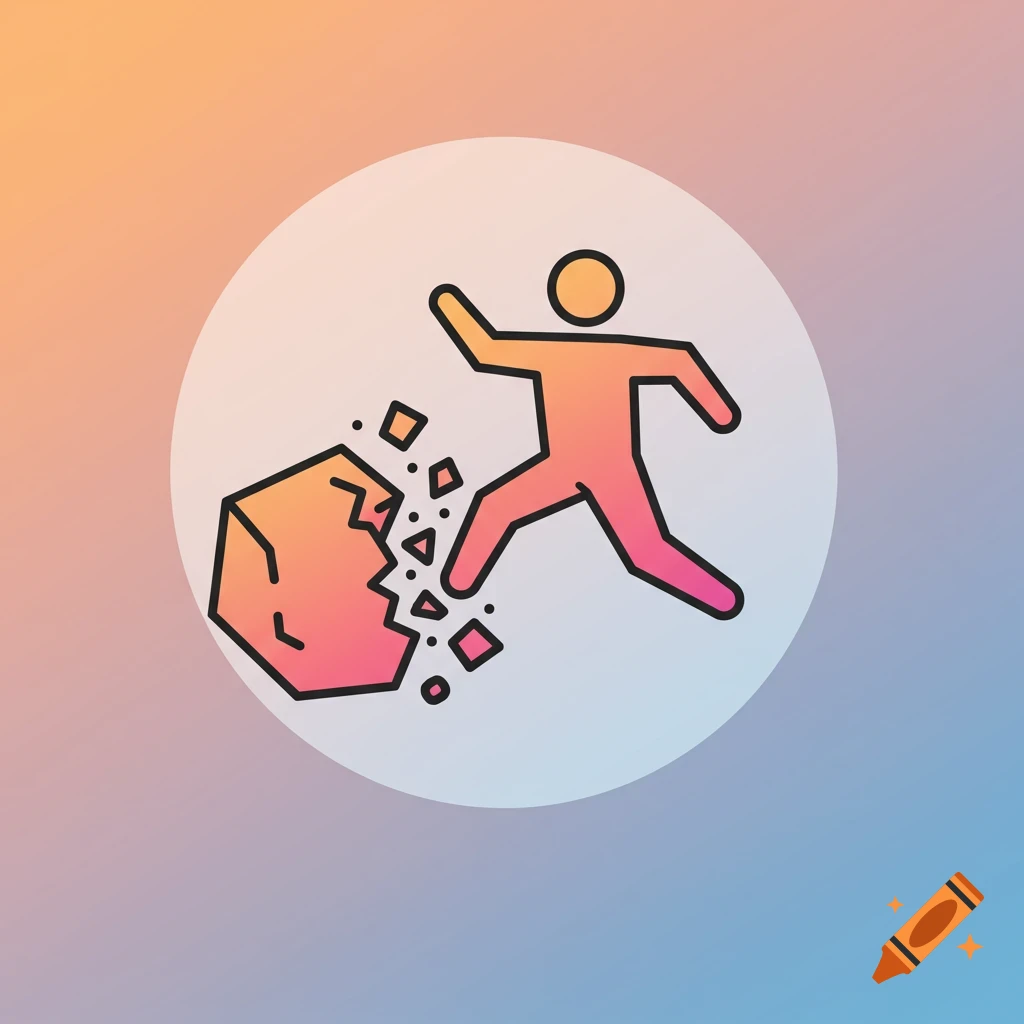 Icon of a person breaking a rock.
