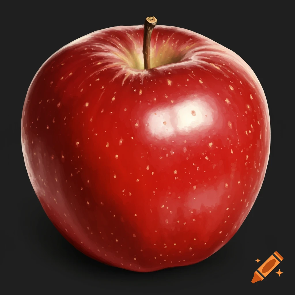 A close-up image of a red apple