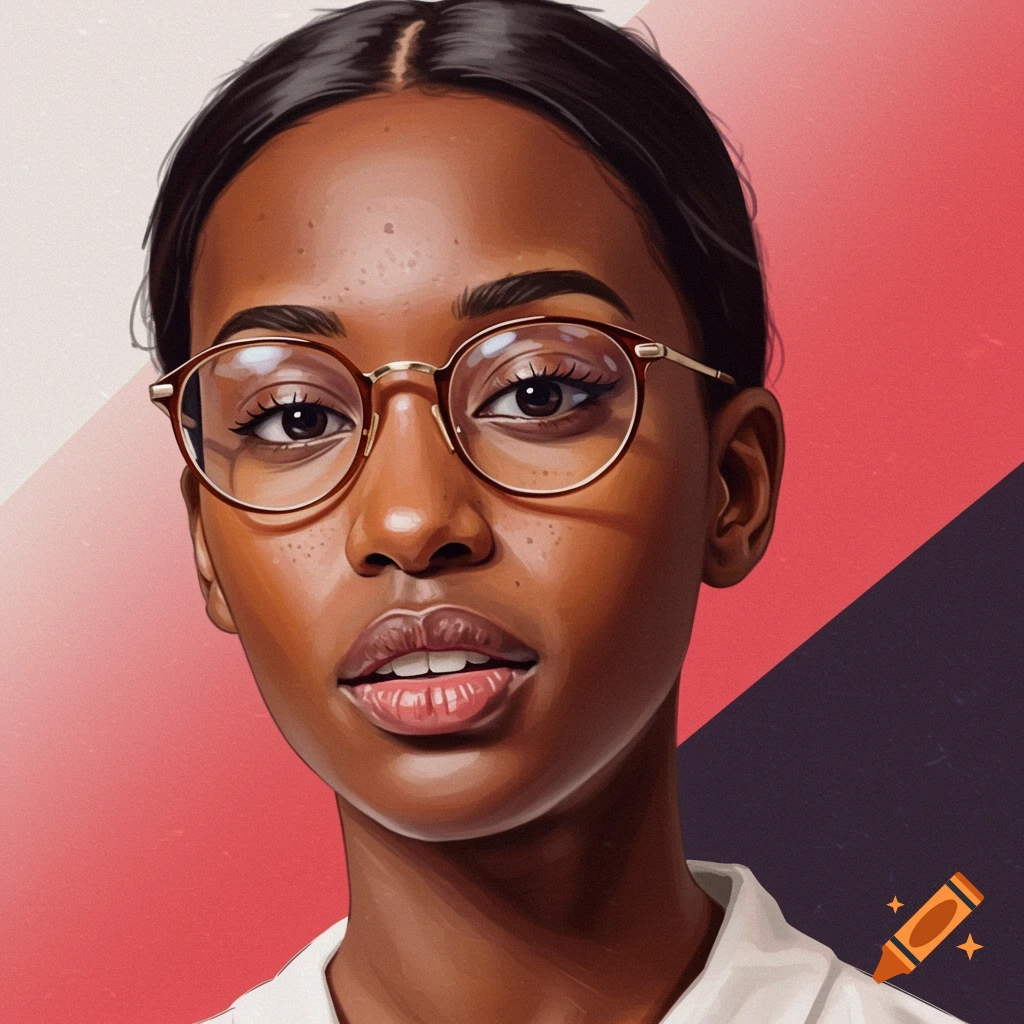 Portrait of a young woman with glasses