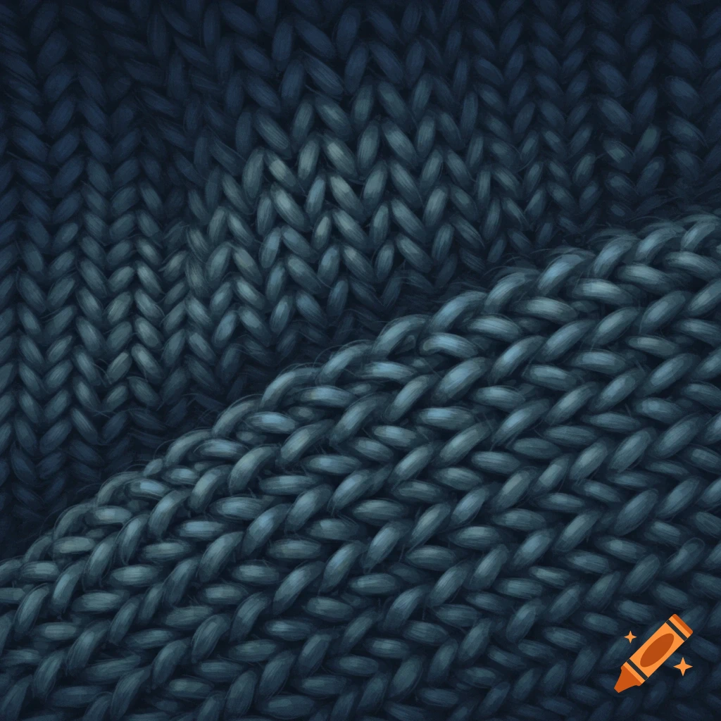 A close-up of dark blue knit texture