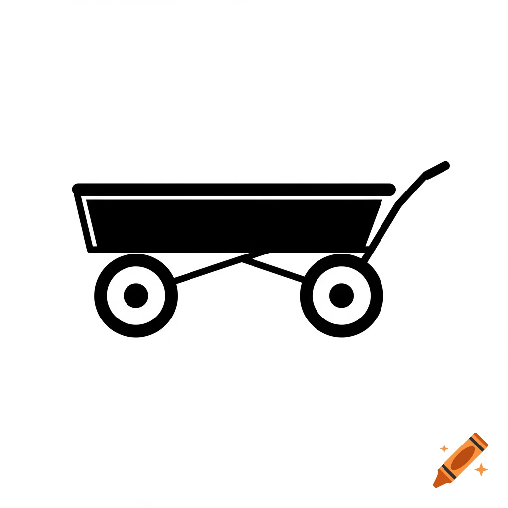 Black icon of a garden wagon