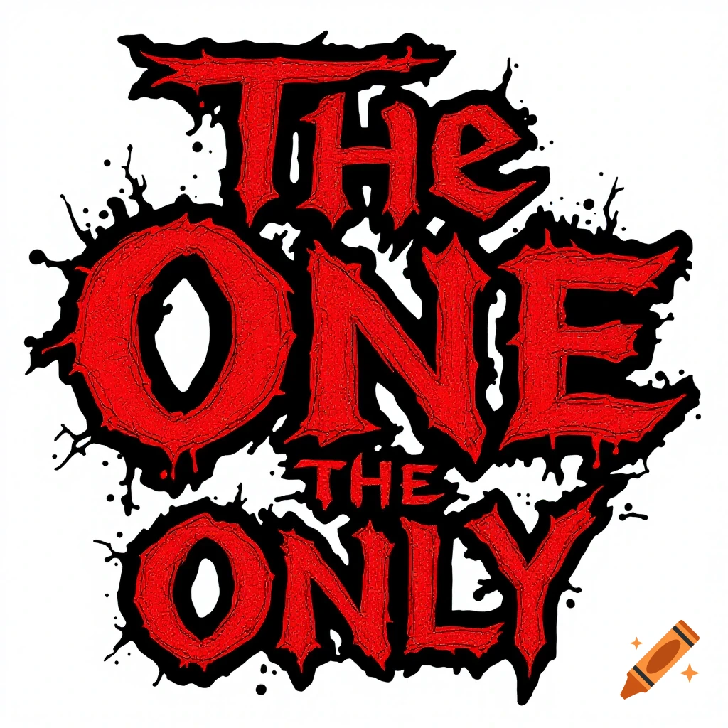 Red and black logo text reading The One The Only in a tribal style font.