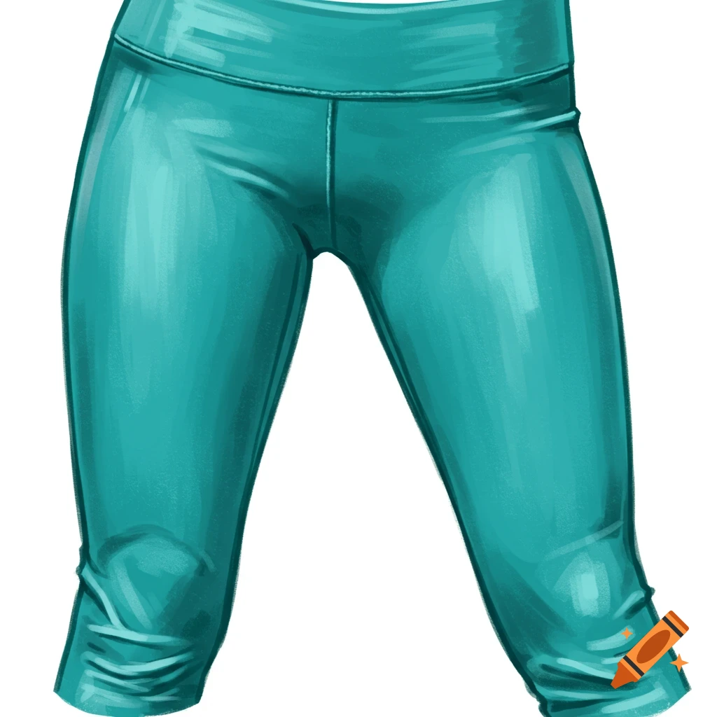 A pair of teal yoga pants