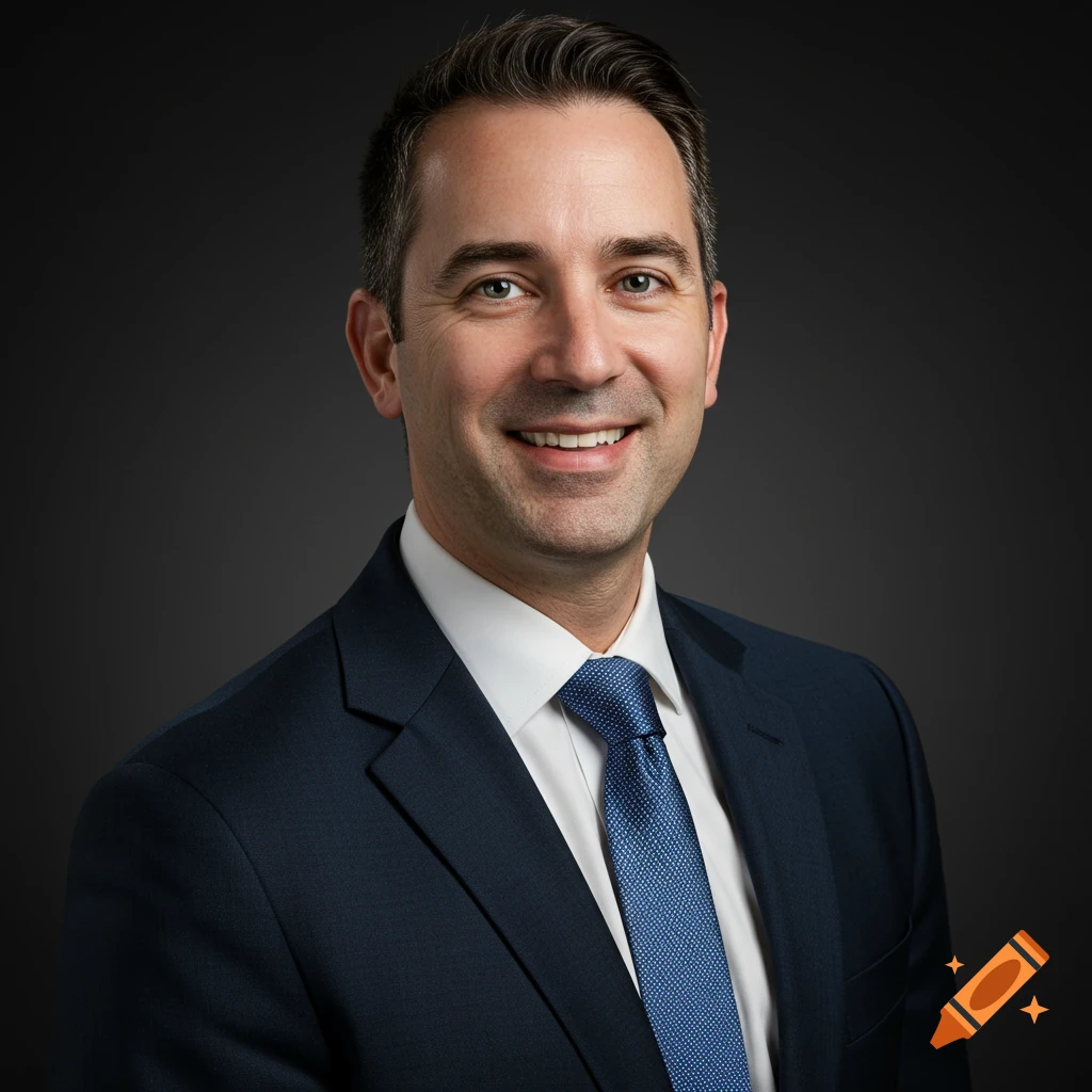 Professional headshot of a smiling man in a suit.