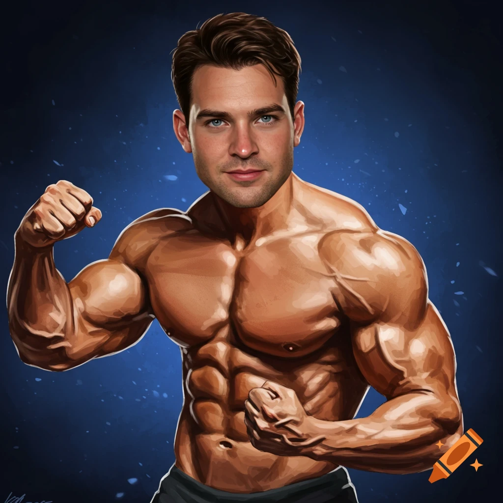 A muscular man flexing his biceps.