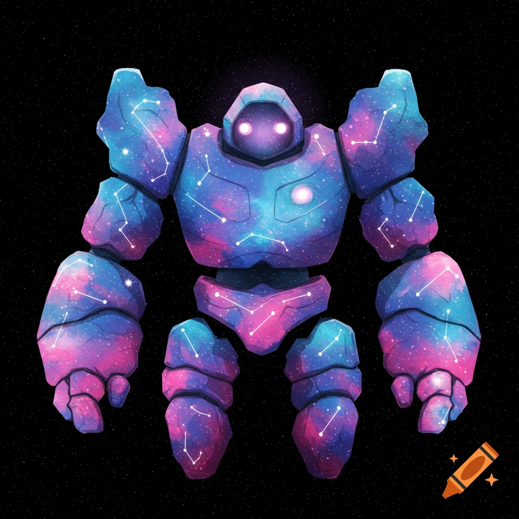 A galaxy golem in space