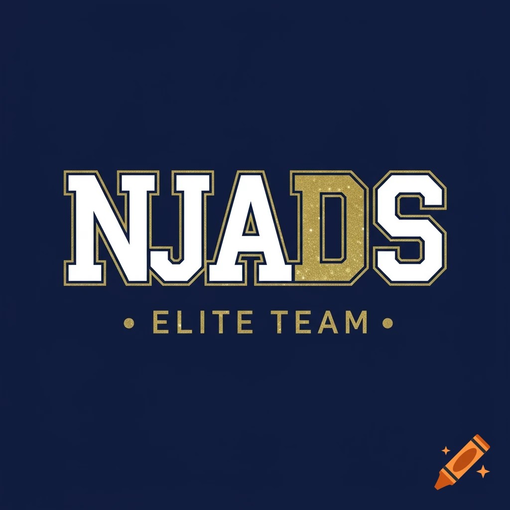 Logo for NJADS Elite Team with text in varsity style.