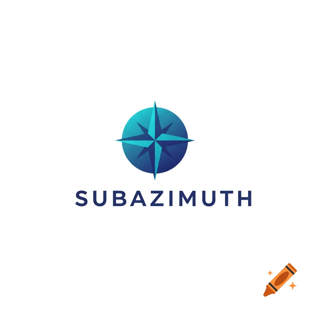 Logo with a blue compass rose icon and the text SUBAZIMUTH
