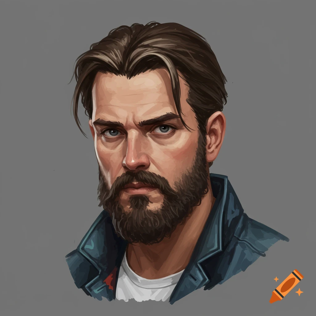 Portrait of a man with a beard.