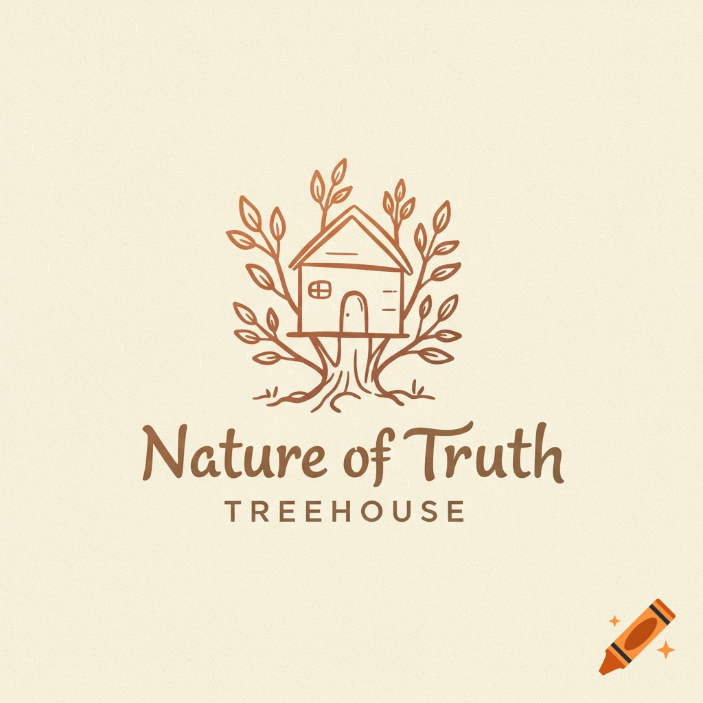 Hand-drawn logo featuring a treehouse in a tree with the text "Nature of Truth Treehouse".