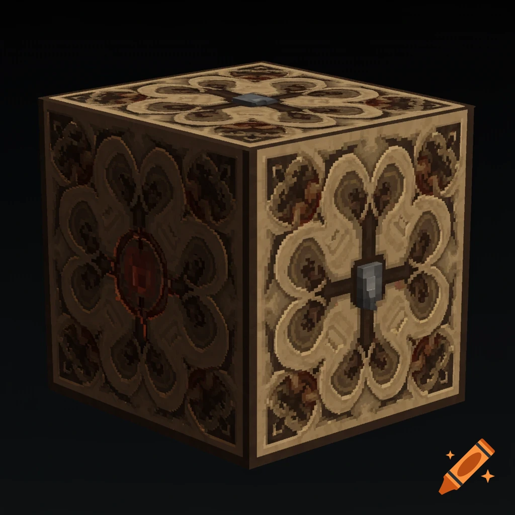 A pixelated Minecraft block with an ornate floral texture pattern.