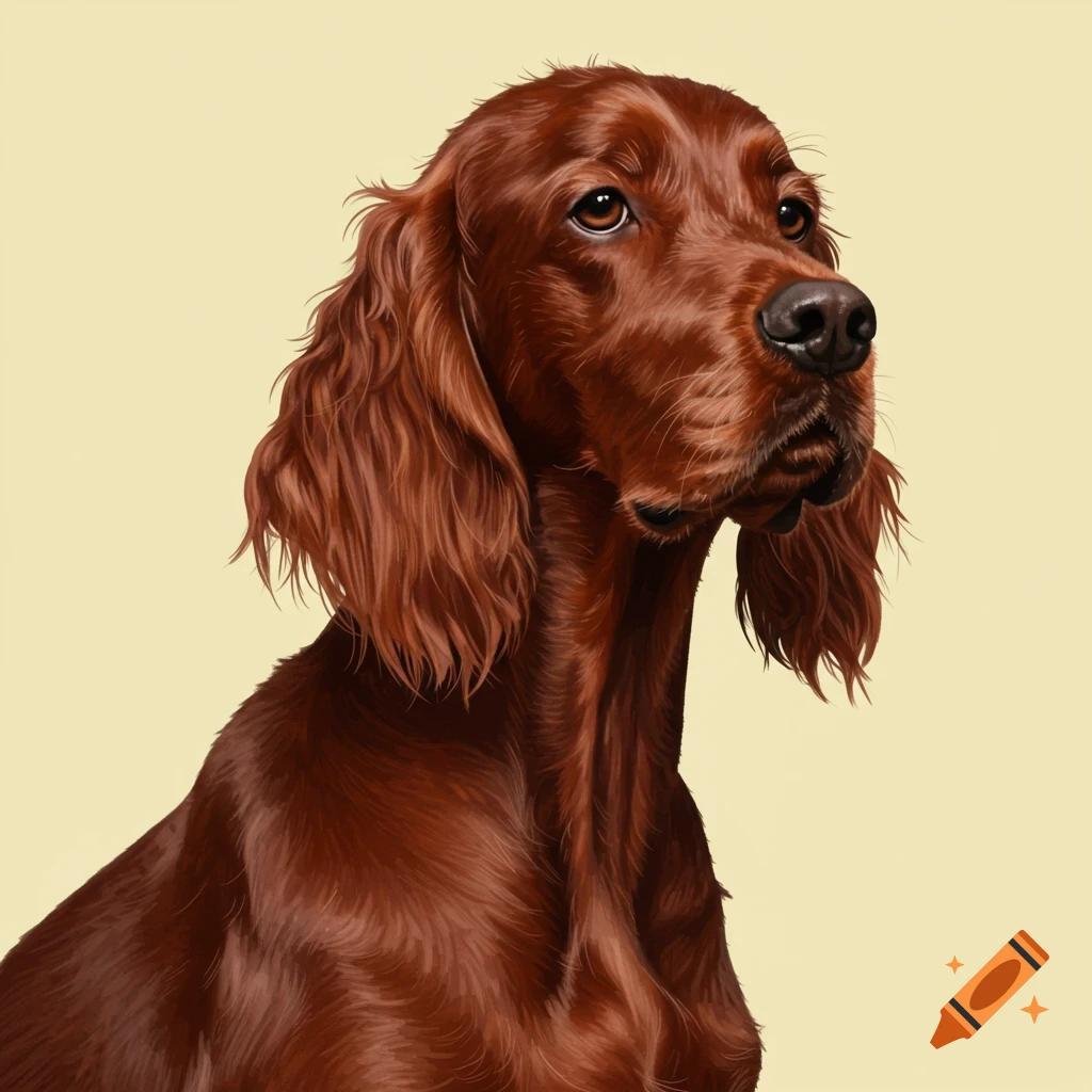An Irish Setter's head and shoulders