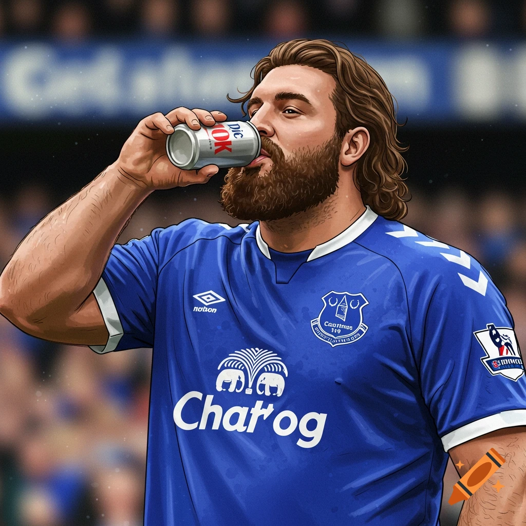 Bearded Man In Everton Jersey Drinking Diet Coke On Craiyon bearded-man-in-everton-jersey-drinking-diet-coke-on-craiyon