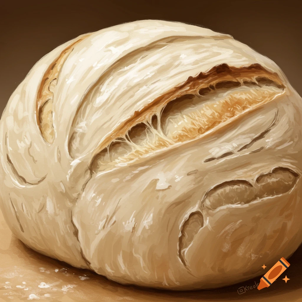 A round loaf of bread with scoring on top.