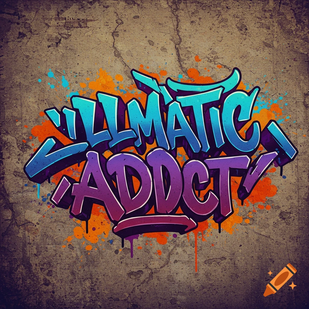 Colorful graffiti art on a wall reading 'ILLMATIC ADDICT'