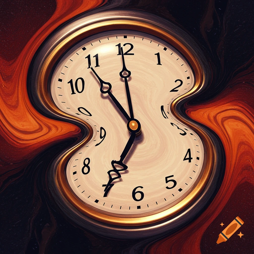 A distorted clock face