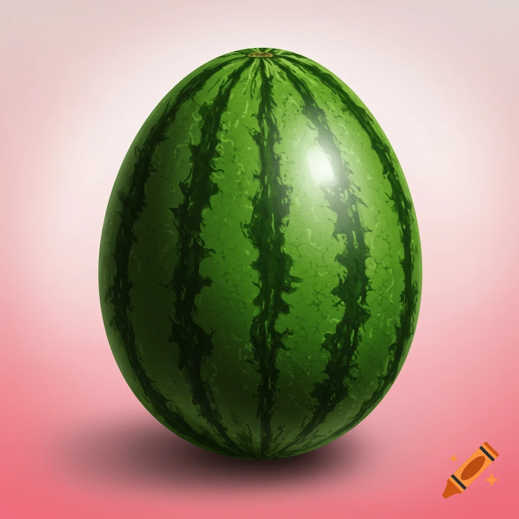 A watermelon shaped like an egg.