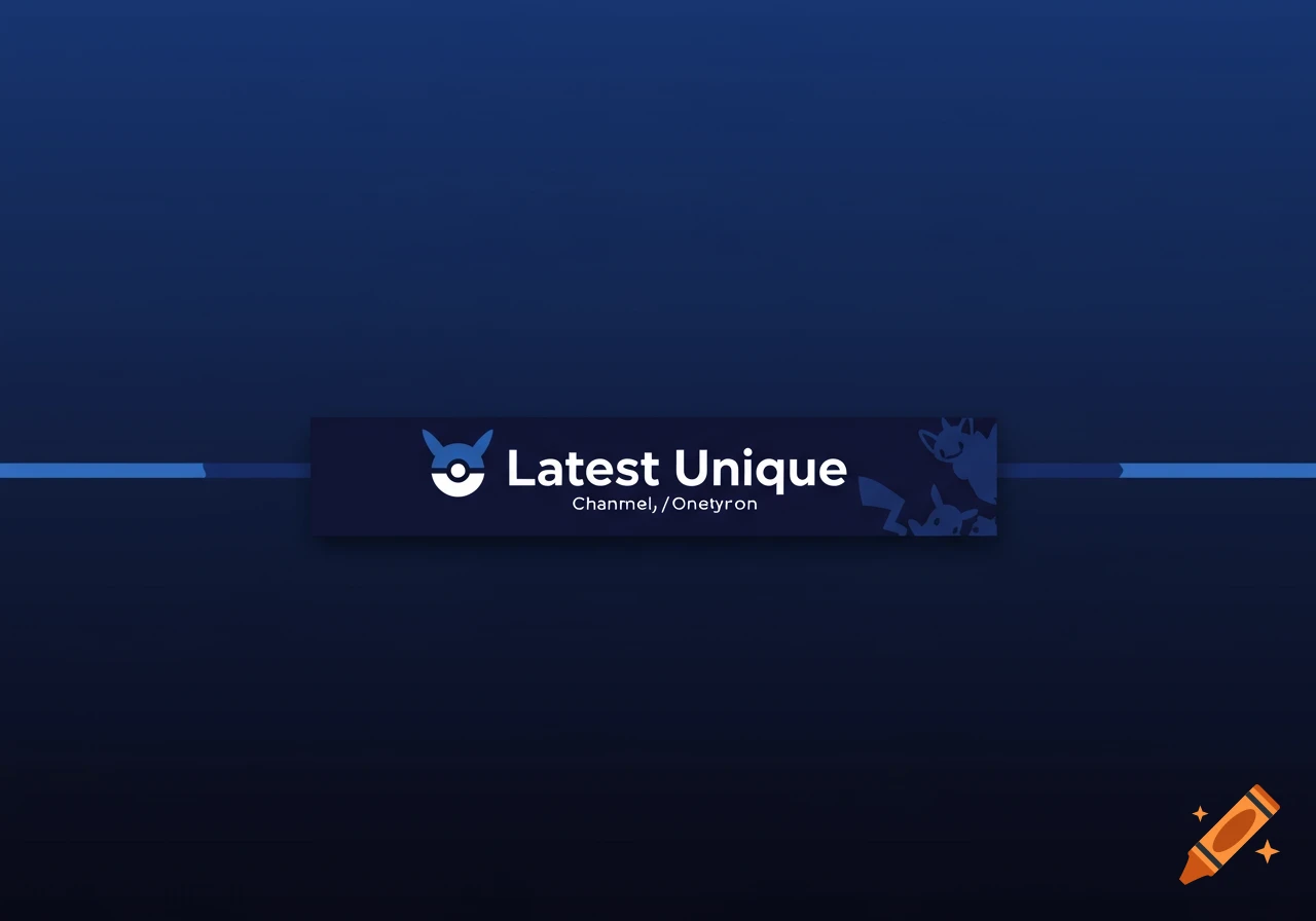 Pokemon themed YouTube banner with 'Latest Unique' text and silhouettes.