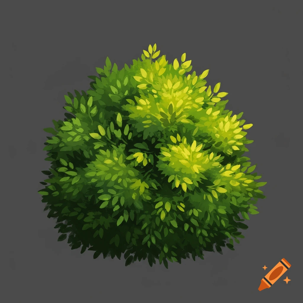 A stylized image of a green bush.