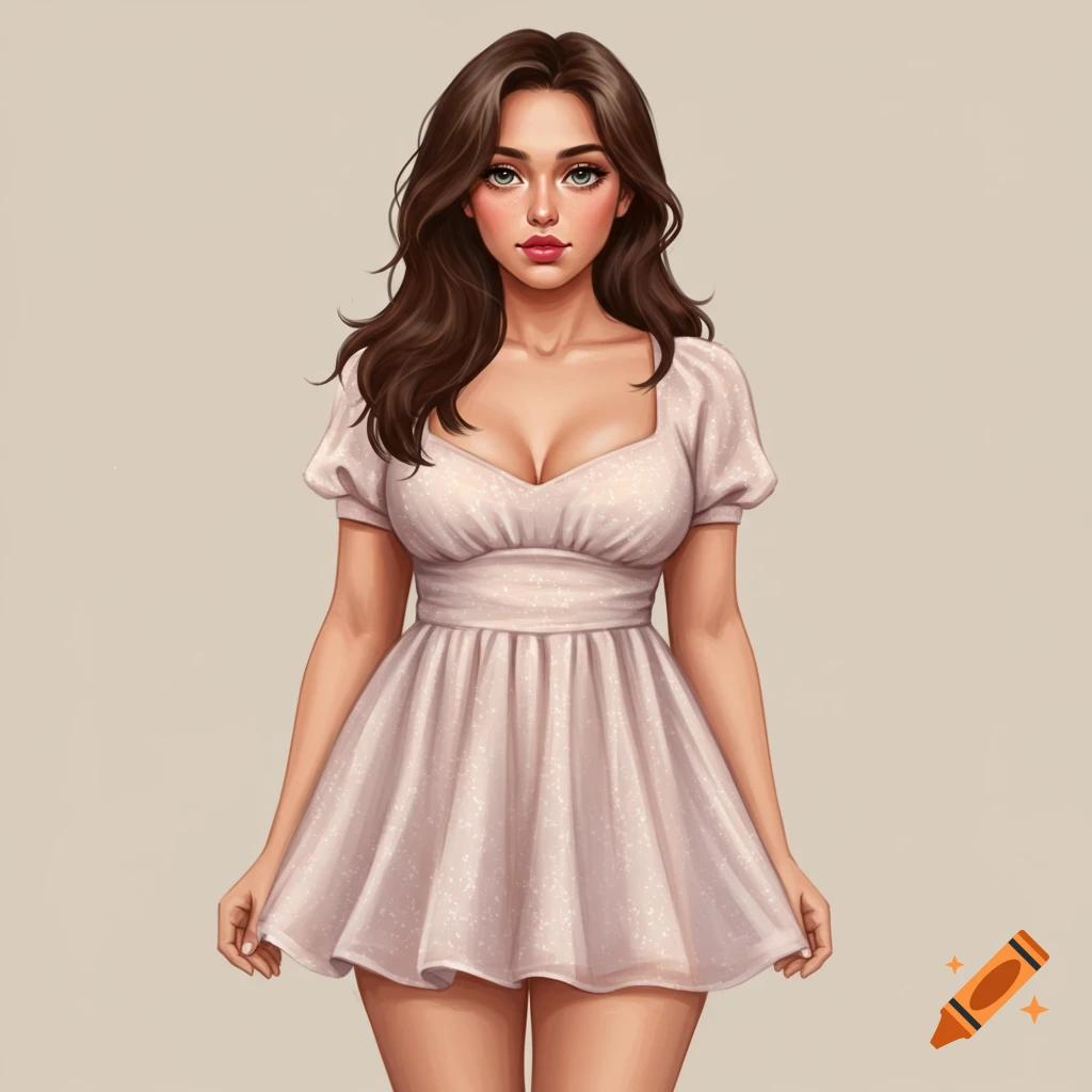 A woman in a white dress.