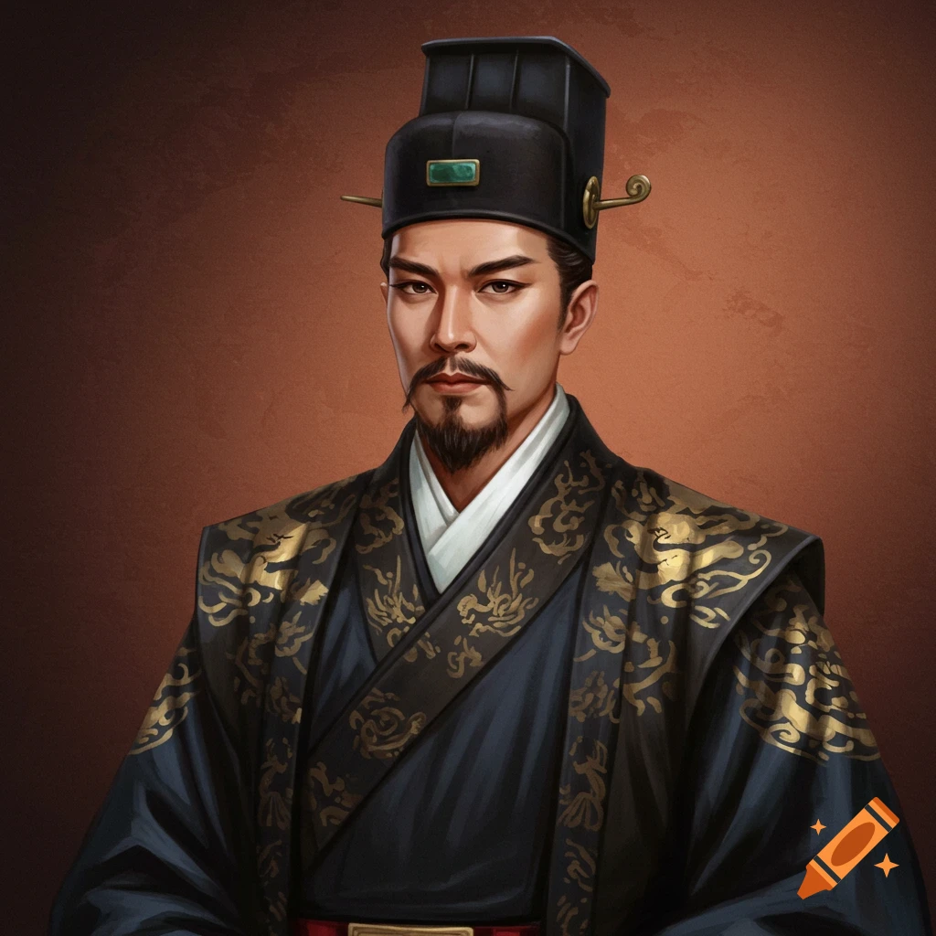 A man in ancient Chinese Han dynasty court attire.