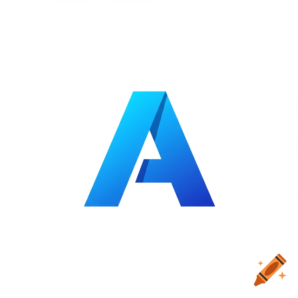 Blue gradient graphic logo of the letter A