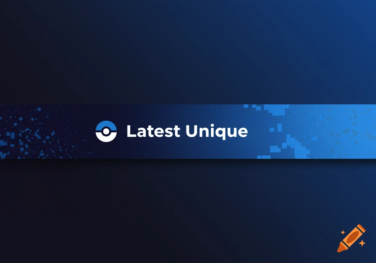 YouTube banner with a Pokemon icon and 'Latest Unique' text on a blue background.