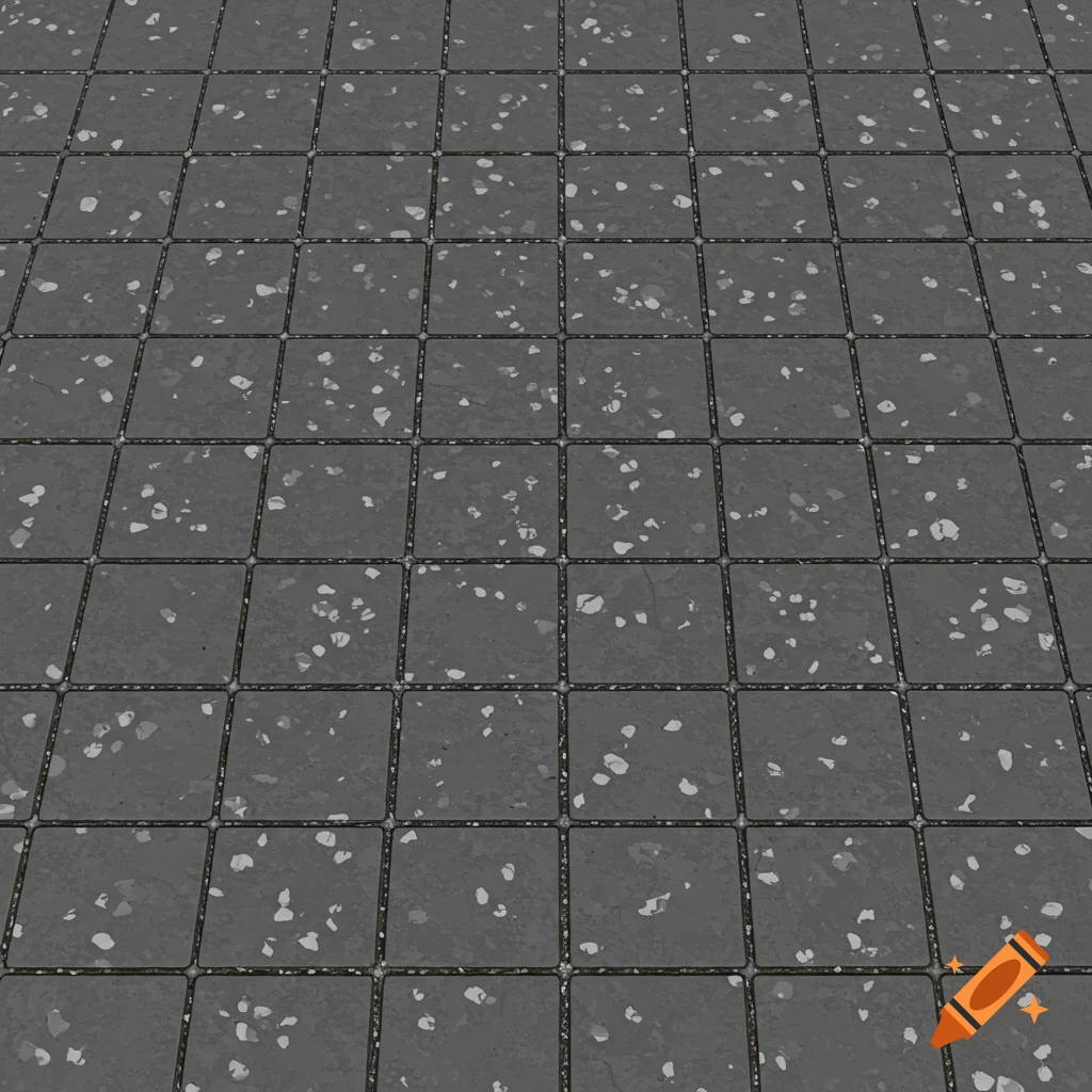 A grey terrazzo tile pattern with white chips.