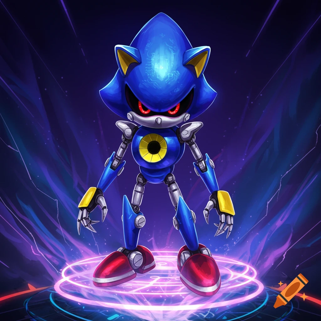 Metal Sonic standing on a glowing platform.