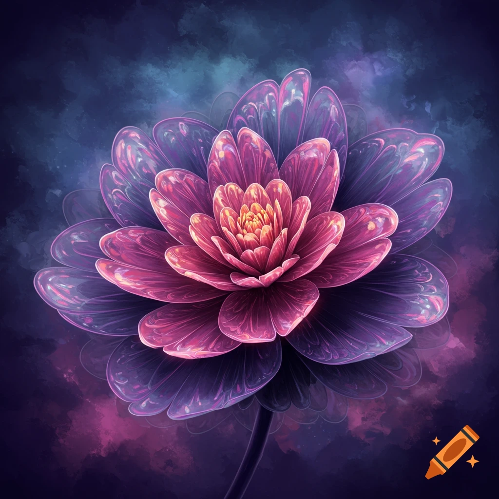 Vibrant purple and pink stylized flower