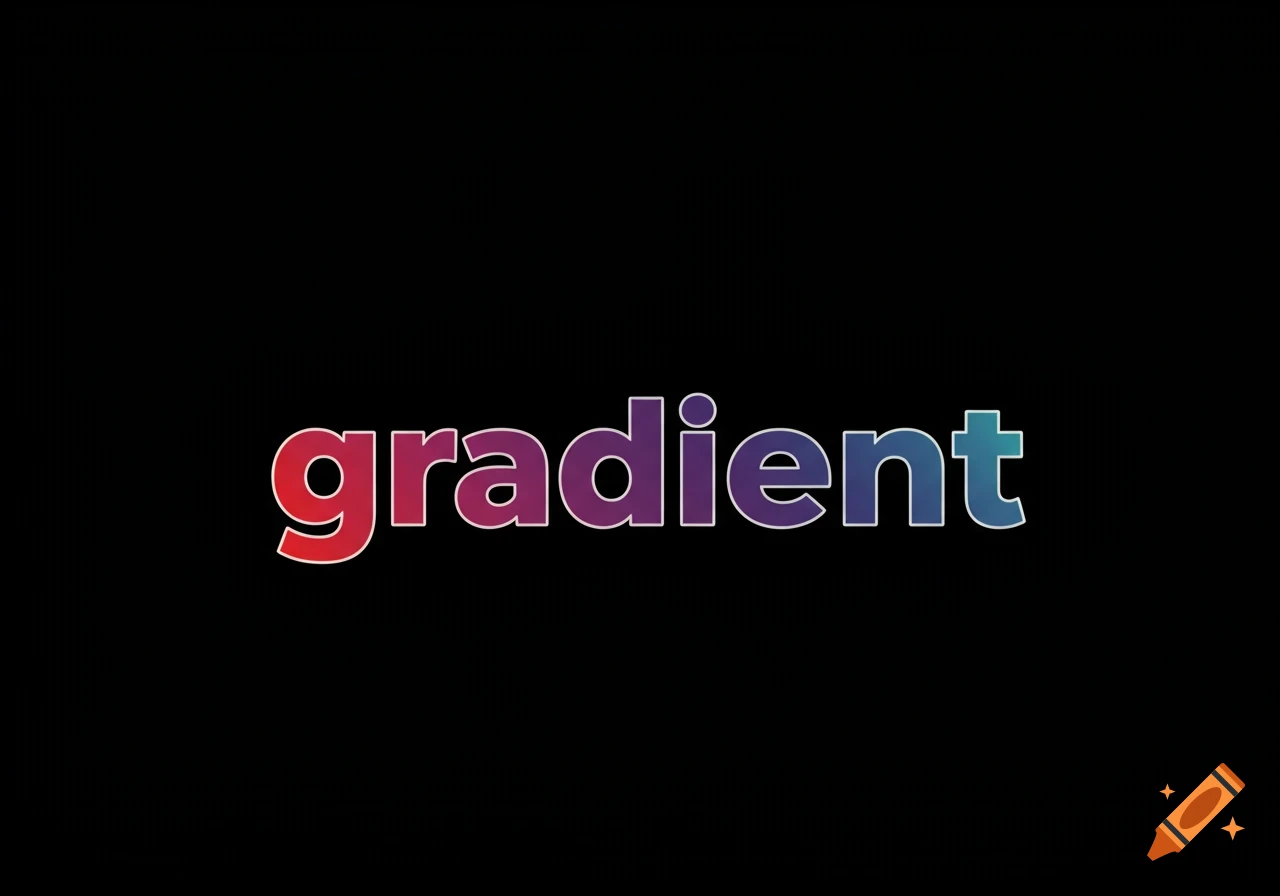The word 'gradient' with a colorful gradient effect on a black background.