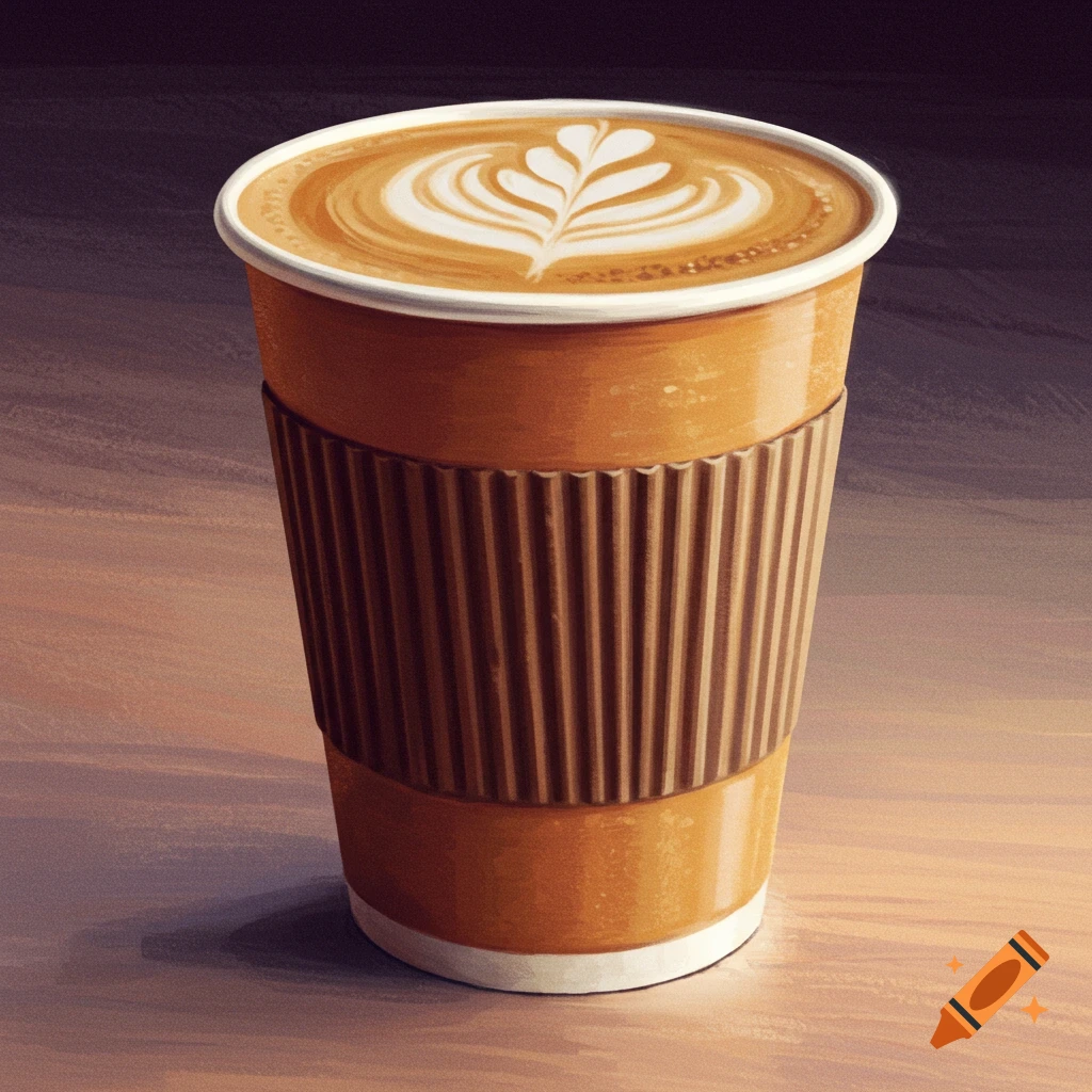 A coffee cup with latte art