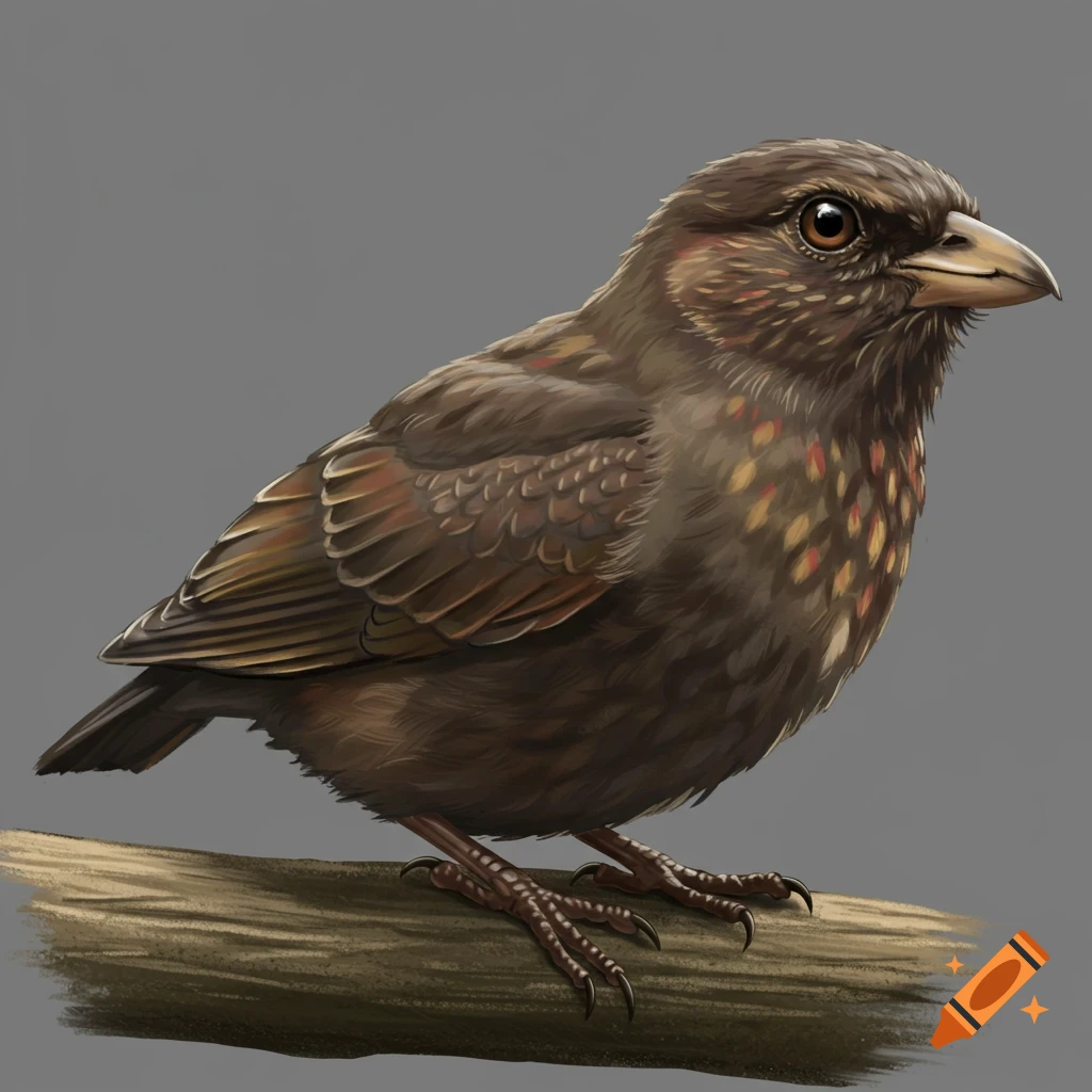 A small brown bird perched on a branch.