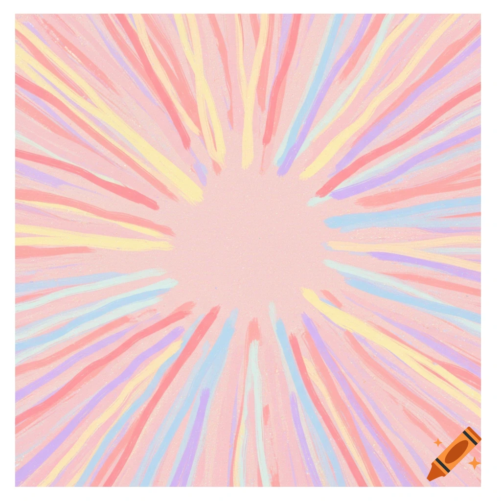 Abstract with radiating pastel lines.