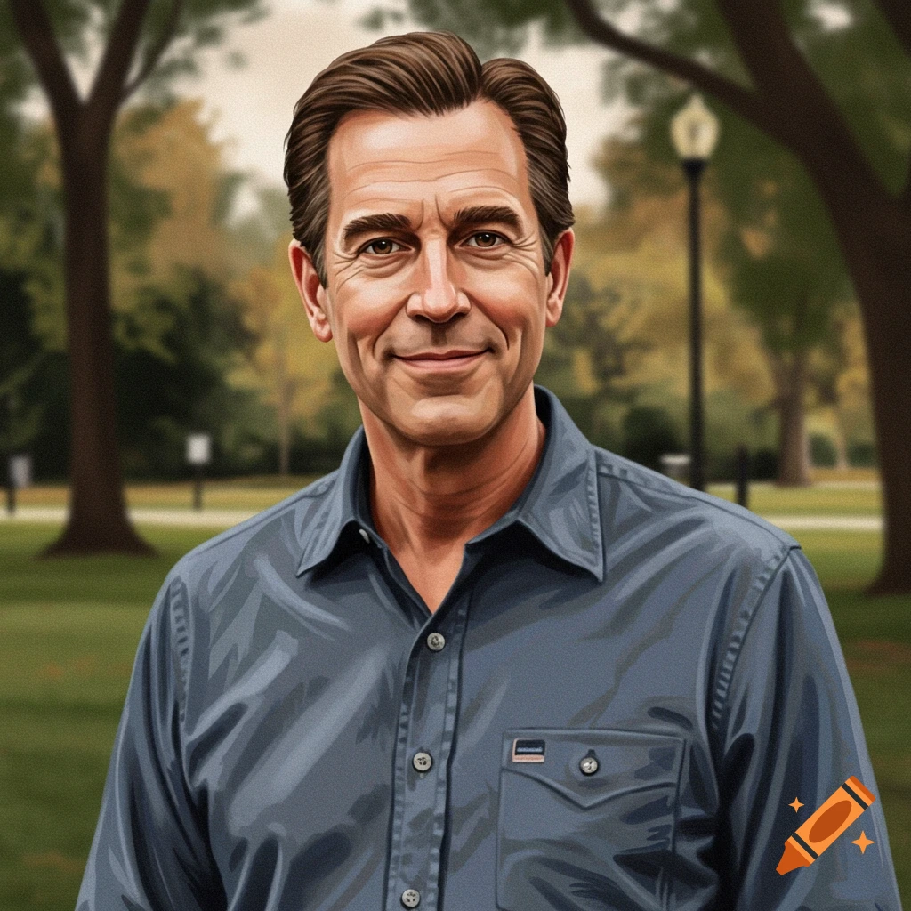 A man smiling in a park