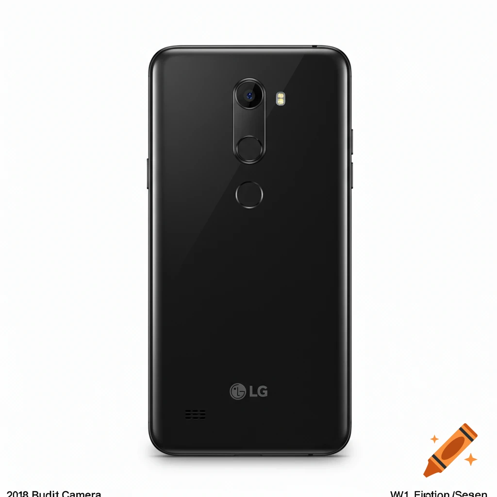 Rear view of a black LG smartphone showing camera, flash, and fingerprint sensor.