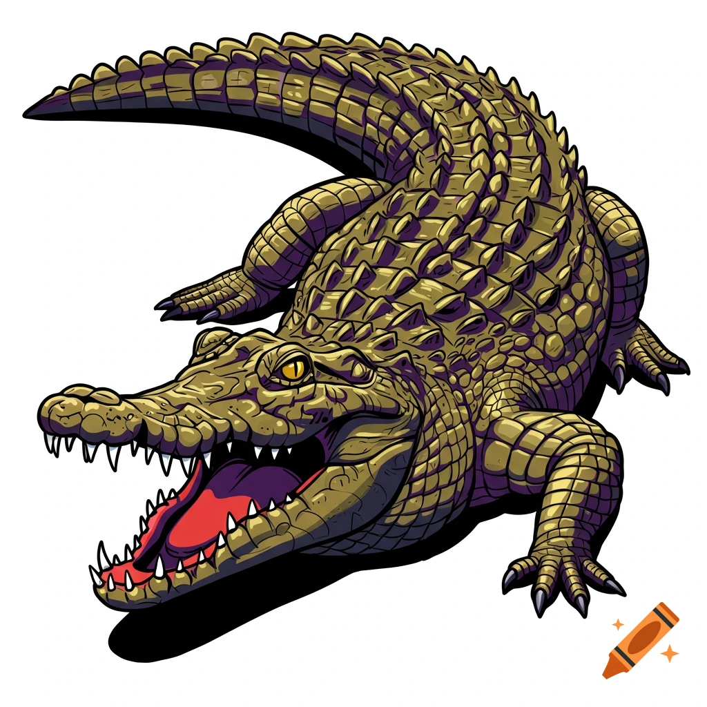 Vector illustration of a crocodile with its mouth open