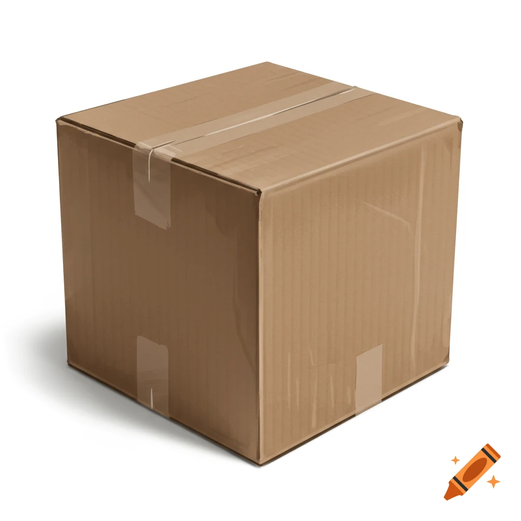 A brown cardboard box sealed with tape.
