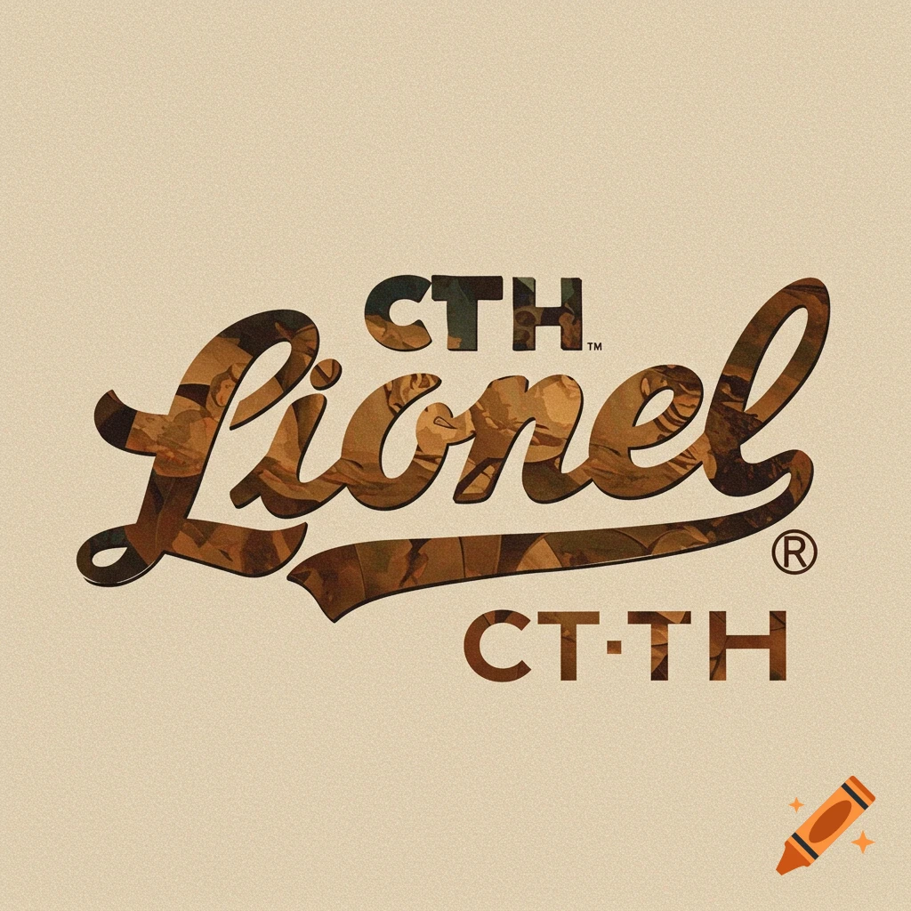 Stylized logo with text CTH Lionel CT-TH on a beige background.