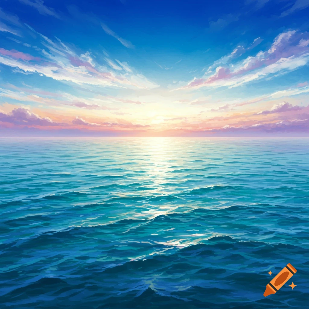 A colorful sunset over the ocean