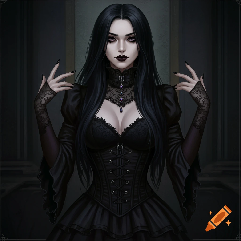 Woman in gothic fashion