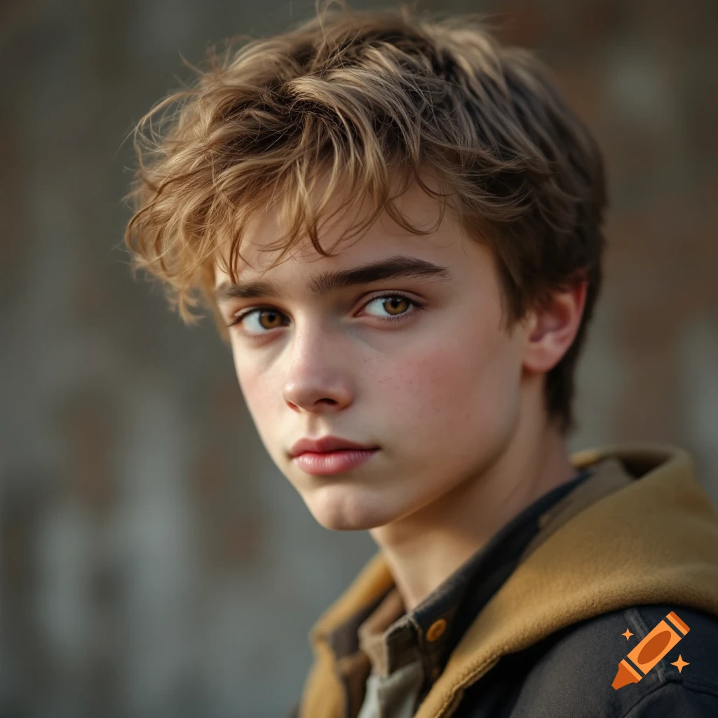 A close-up portrait of a young man with brown hair and eyes looking at the camera.