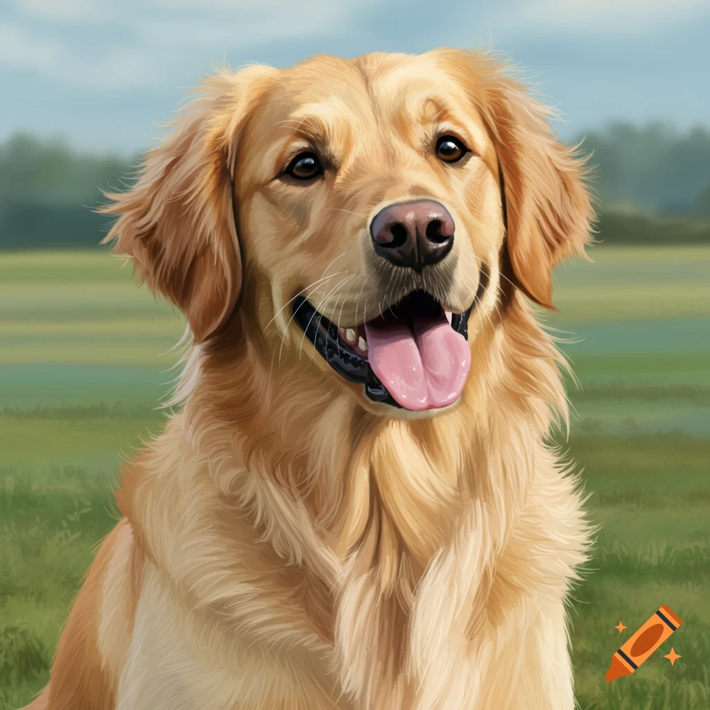 Golden Retriever dog in a field